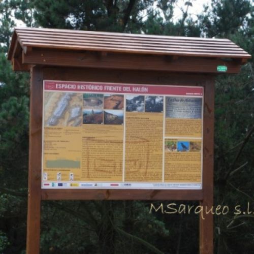 Cartel informativo Fortificaciones de la Guerra Civil Española en el Monte Bufarán